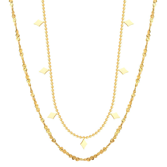 Necklace, 18K Gold Plated Steel