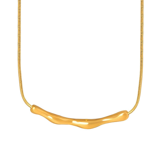 Necklace, 18K Gold Plated Steel