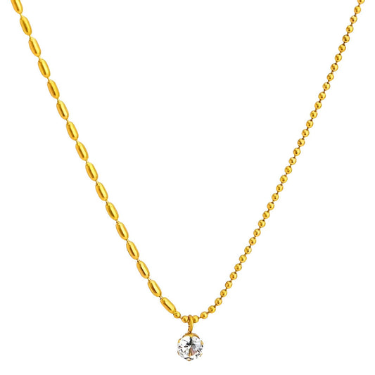 Necklace, 18K Gold Plated Steel