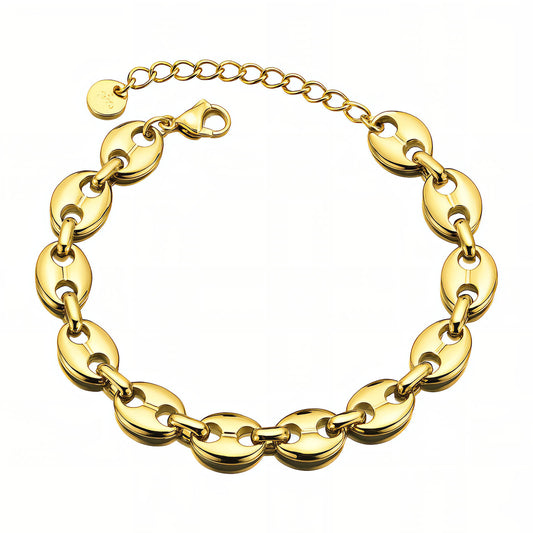 Bracelet, 18K Gold Plated Steel