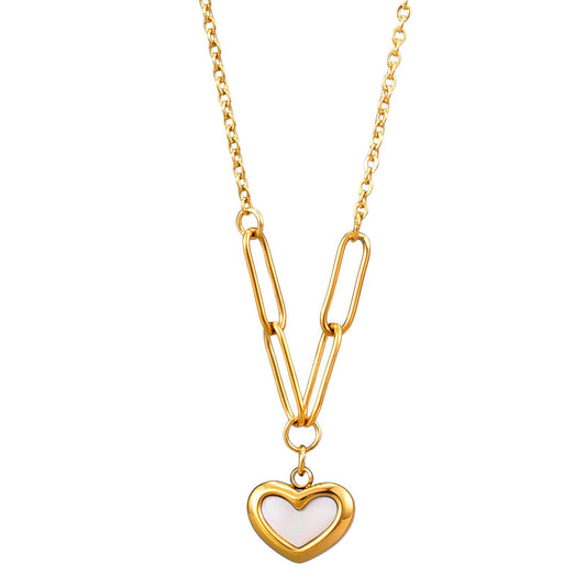 Hearts Necklace, 18K Gold Plated Steel