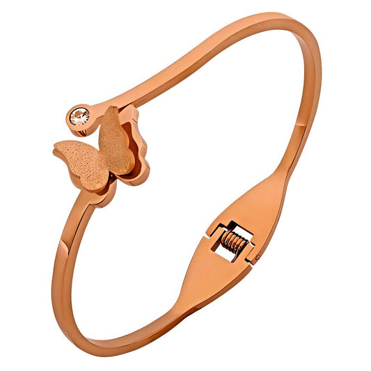 Butterfly Bracelet, 18K Gold Plated Steel
