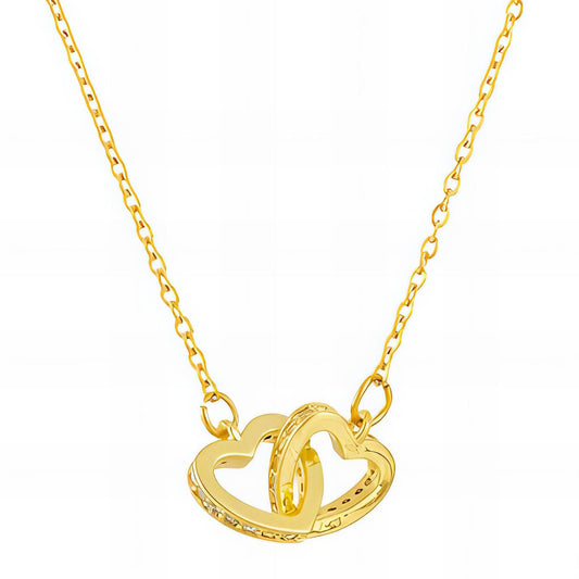 Hearts Necklace, 18K Gold Plated Steel