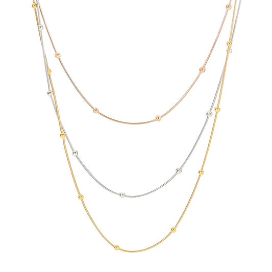 Necklace, 18K Gold Plated Steel