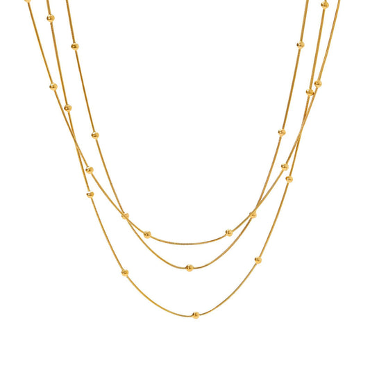 Necklace, 18K Gold Plated Steel