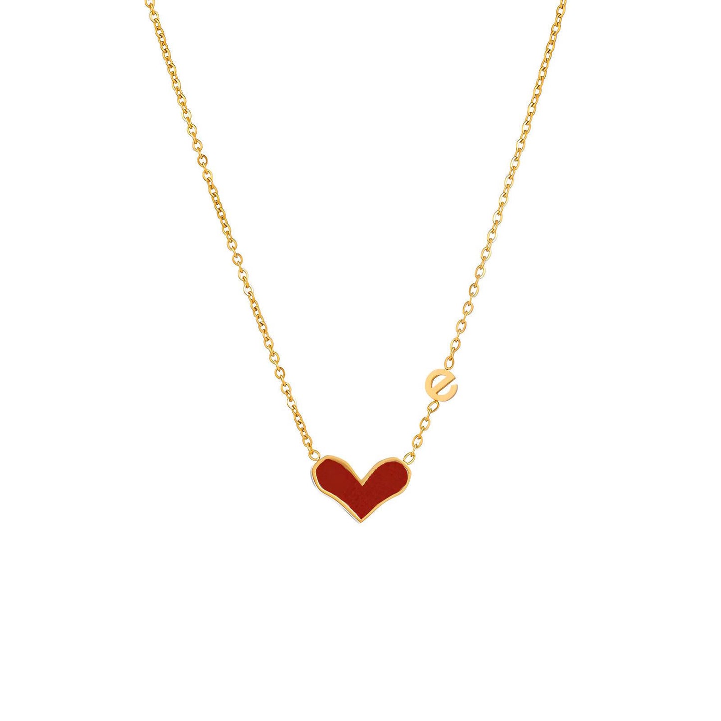 Heart Necklace, 18K Gold Plated Steel