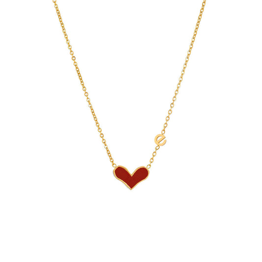 Heart Necklace, 18K Gold Plated Steel