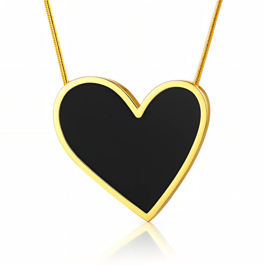 Heart Necklace, 18K Gold Plated Steel