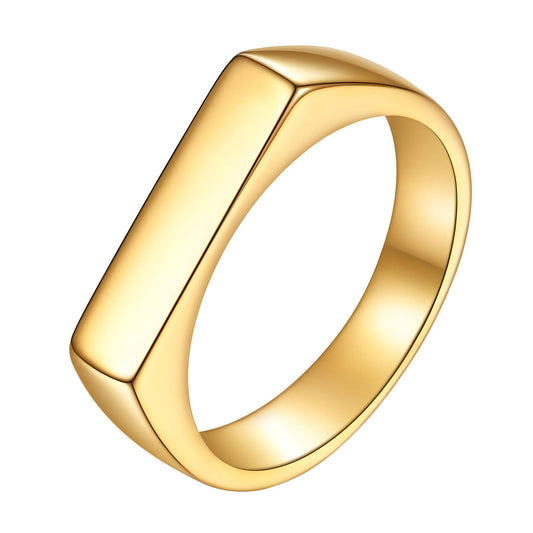 Ring, 18K Gold Plated Steel