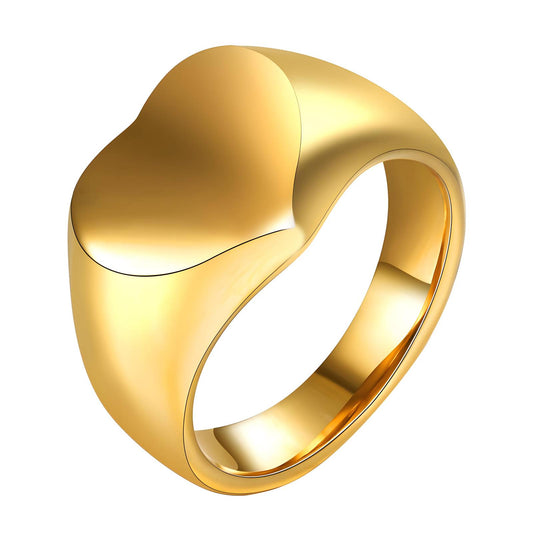 Heart Ring, 18K Gold Plated Steel