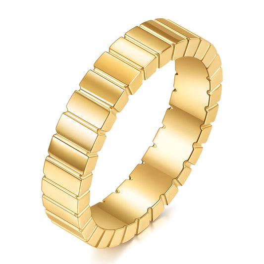 Ring, 18K Gold Plated Steel