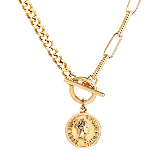 Necklace, 18K Gold Plated Steel