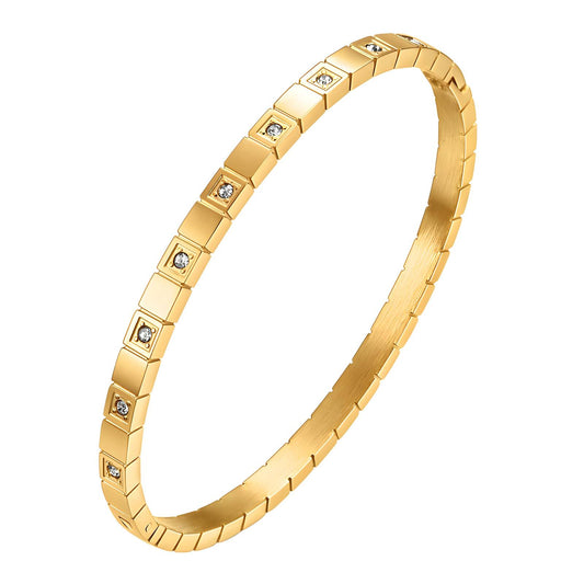 Bracelet, 18K Gold Plated Steel