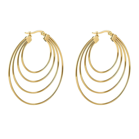 Earrings, 18K Gold Plated Steel