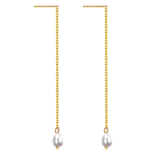 Earrings, 18K Gold Plated Steel