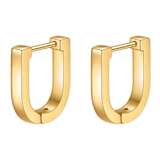 Earrings, 18K Gold Plated Steel