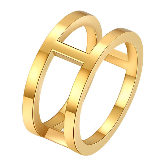 Ring, 18K Gold Plated Steel