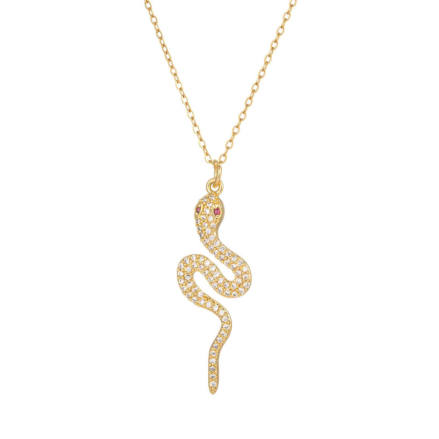 Snake Necklace, 18K Gold Plated Steel