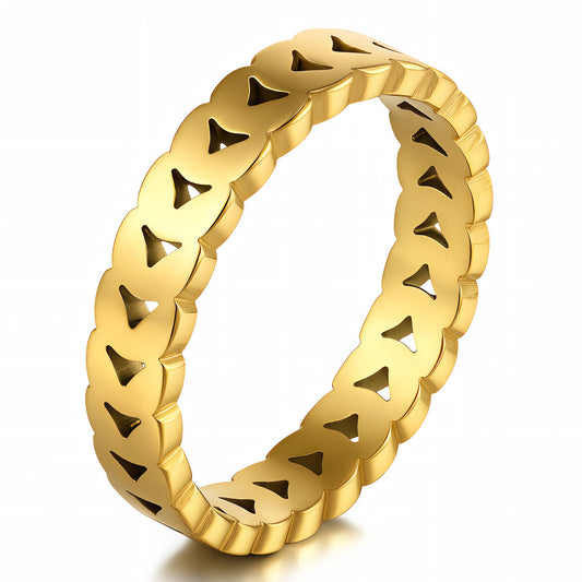 Ring, 18K Gold Plated Steel