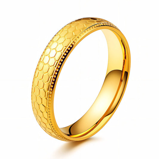 Ring, 18K Gold Plated Steel