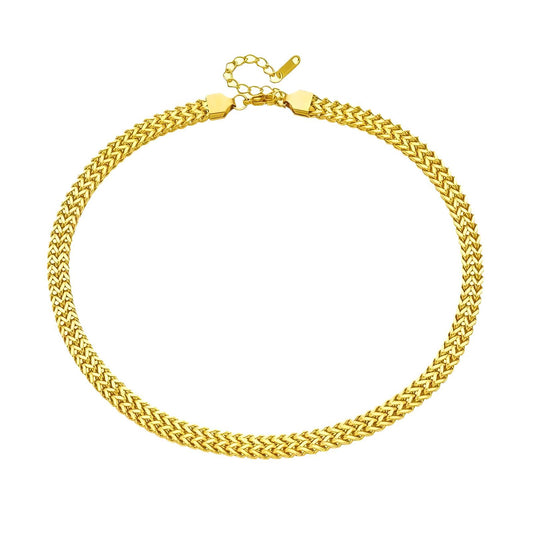 Necklace, 18K Gold Plated Steel