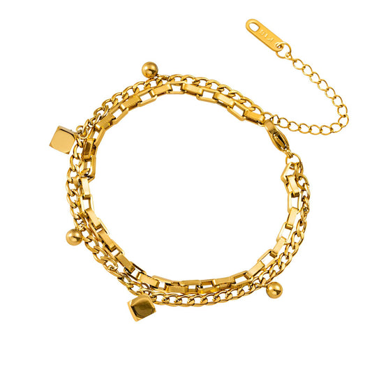 Bracelet, 18K Gold Plated Steel