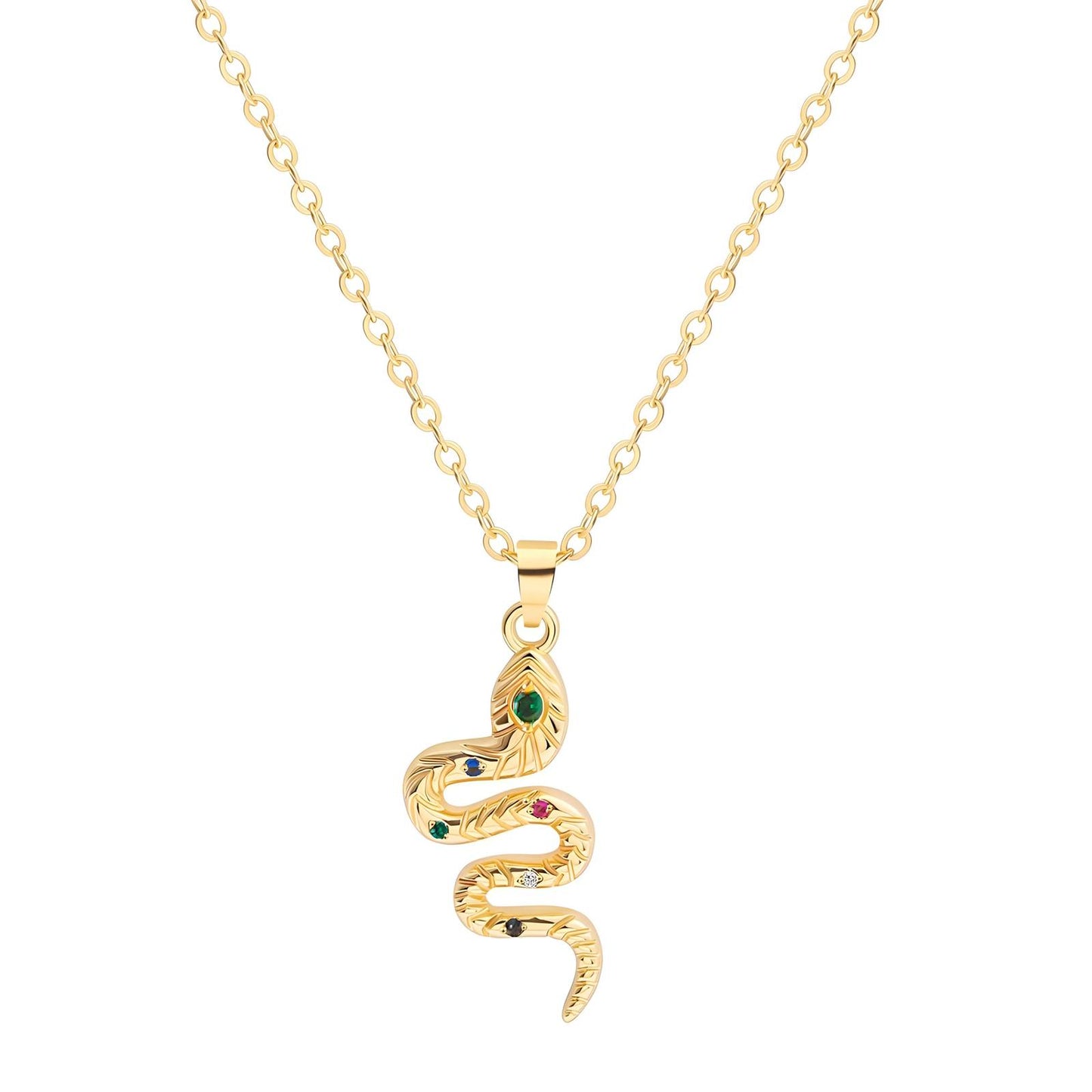 Snake Necklace, 18K Gold Plated Steel