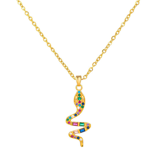 Snake Necklace, 18K Gold Plated Steel