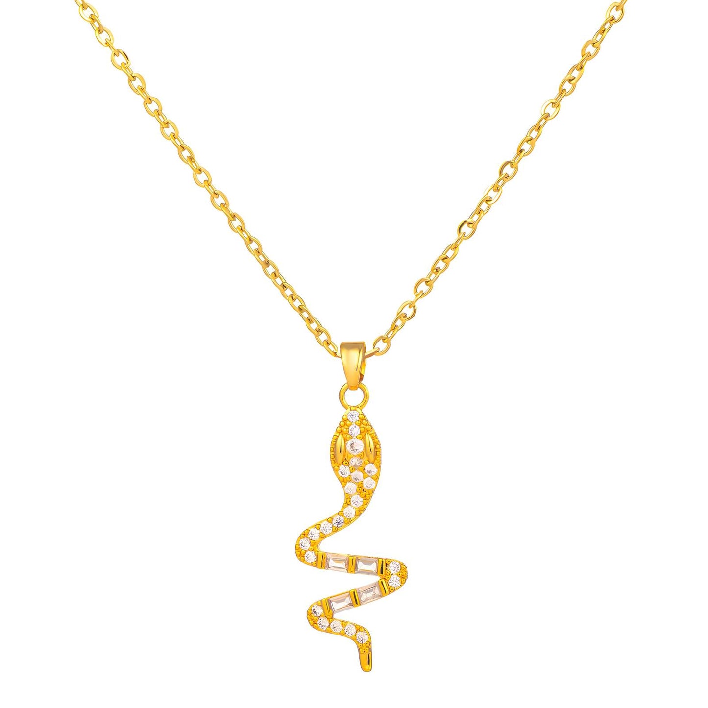 Snake Necklace, 18K Gold Plated Steel