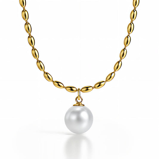 Necklace, 18K Gold Plated Steel