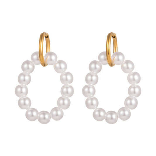 Earrings, 18K Gold Plated Steel