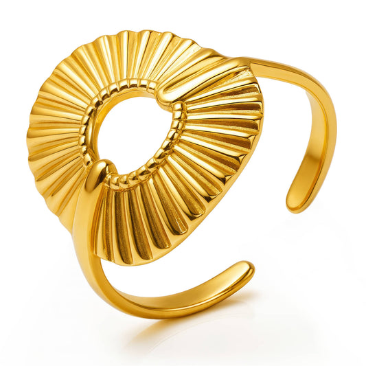 Flower Ring, 18K Gold Plated Steel