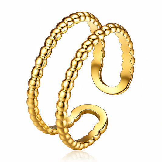 Ring, 18K Gold Plated Steel