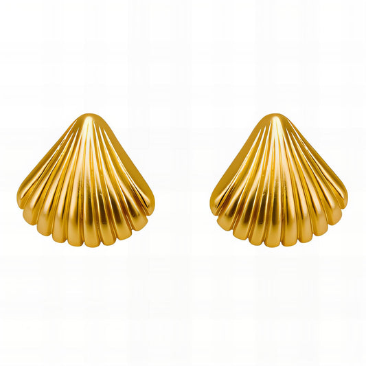 Seashells Earrings, 18K Gold Plated Steel