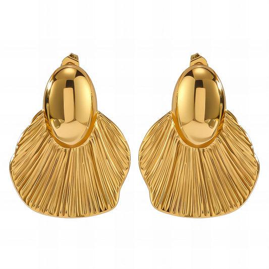 Earrings, 18K Gold Plated Steel