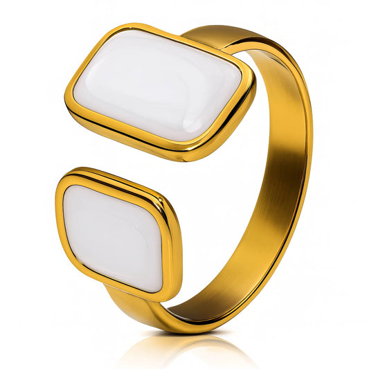 Ring, 18K Gold Plated Steel
