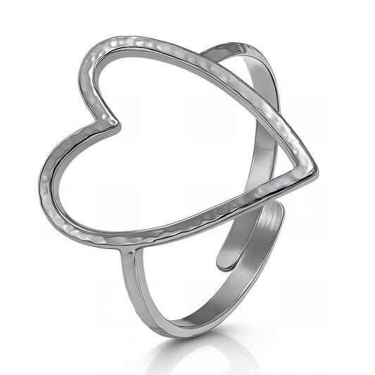 Heart Ring, Stainless Steel