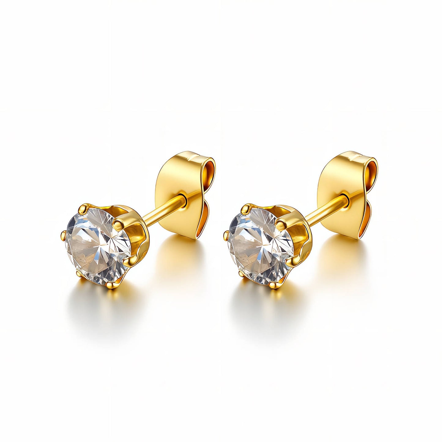 Earrings, 18K Gold Plated Steel