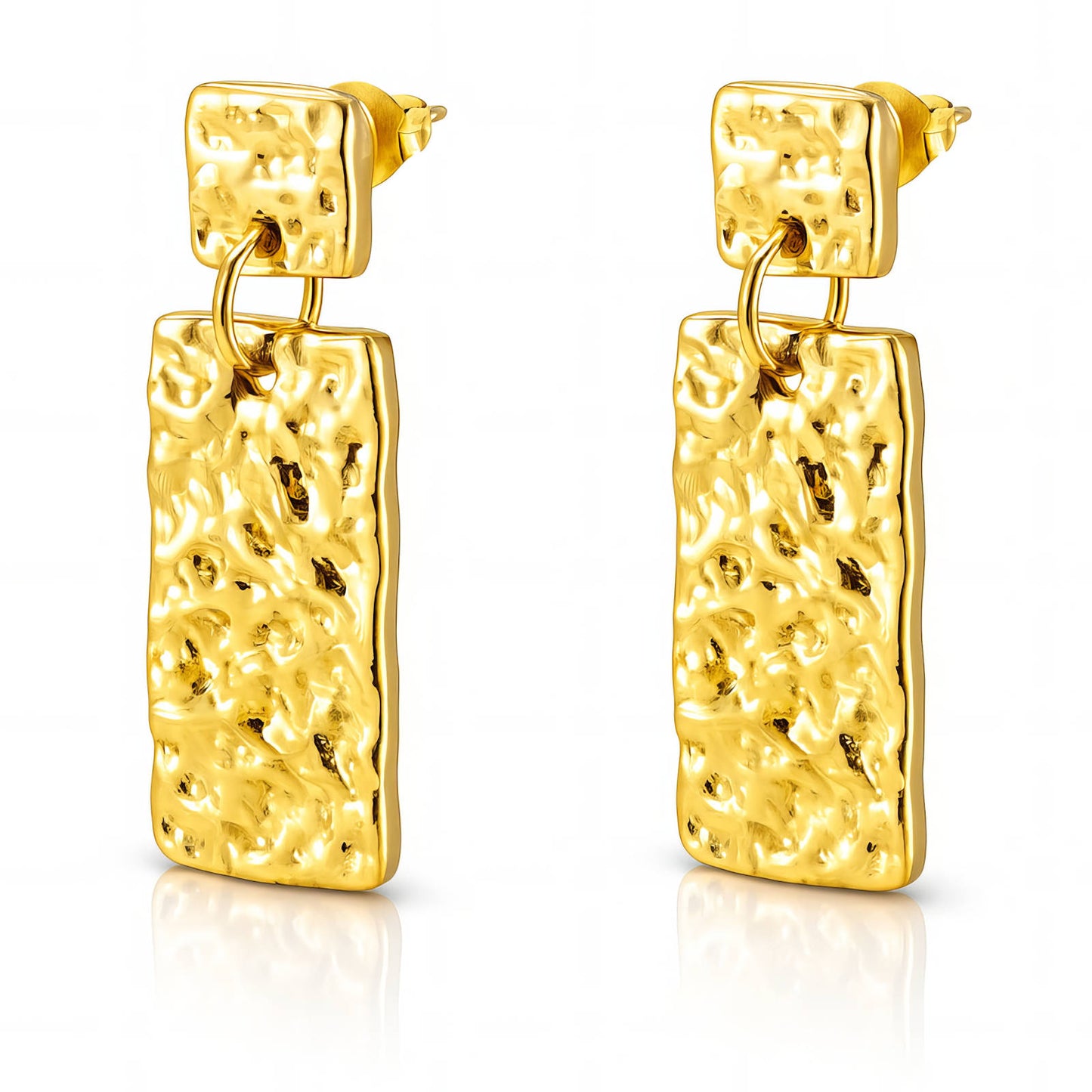 Earrings, 18K Gold Plated Steel