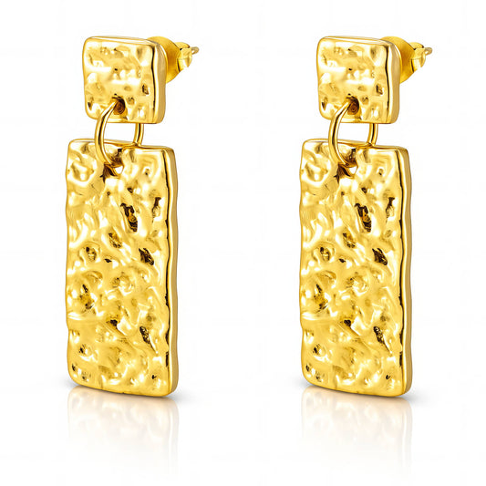 Earrings, 18K Gold Plated Steel