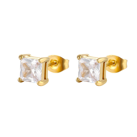 Earrings, 18K Gold Plated Steel