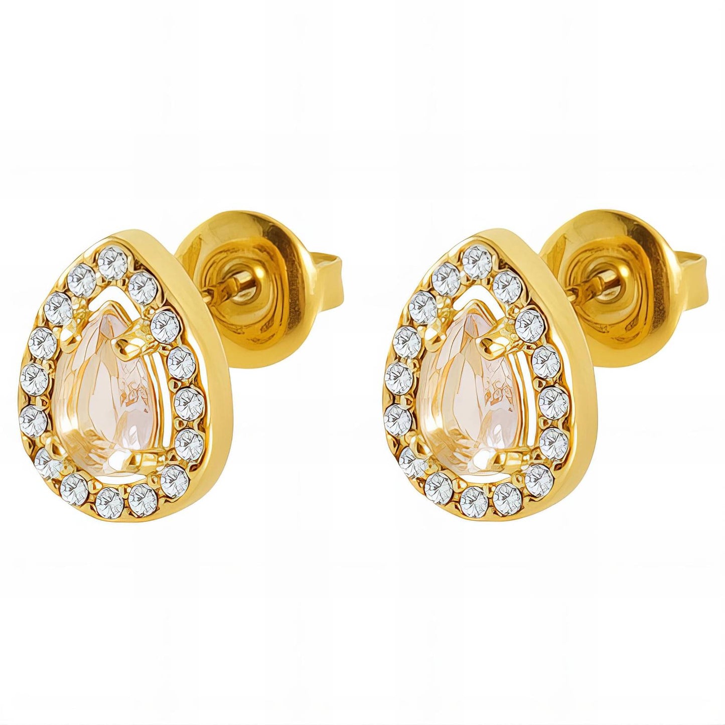Earrings, 18K Gold Plated Steel