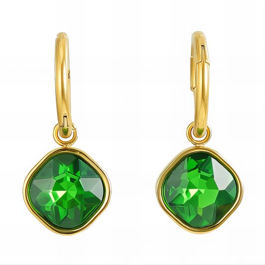 Earrings, 18K Gold Plated Steel