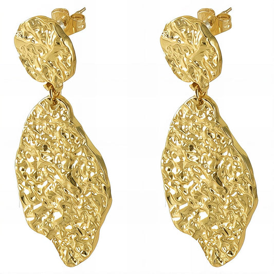 Earrings, 18K Gold Plated Steel