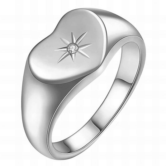 Heart Ring, Stainless Steel