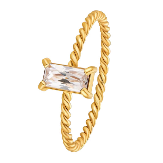 Ring, 18K Gold Plated Steel