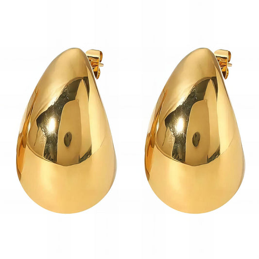 Teardrops Earrings, 18K Gold Plated Steel