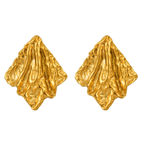 Earrings, 18K Gold Plated Steel