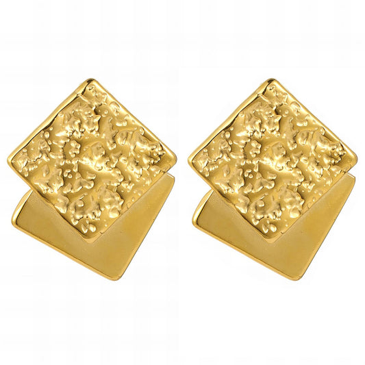 Earrings, 18K Gold Plated Steel