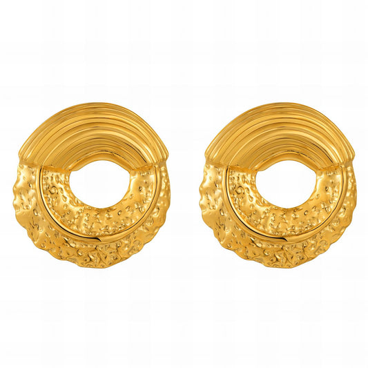 Earrings, 18K Gold Plated Steel
